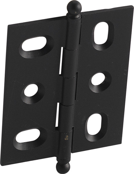 Elite Decorative Butt Hinge, mortised, with ball finial, brass, 50x40mm, black