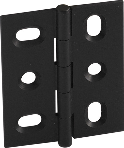 Elite Decorative Butt Hinge, mortised, with button cap, brass, 50x40mm, black