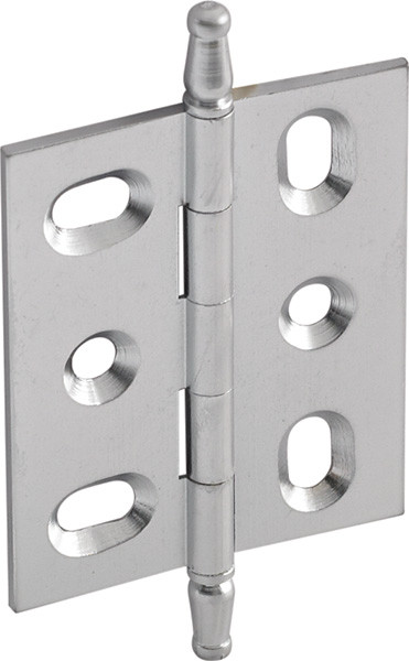 Elite Decorative Butt Hinge, mortised, with minaret finial, brass, 50x40mm, satin chrome