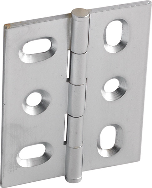 Elite Decorative Butt Hinge, mortised, with button cap, brass, 50x40mm, satin chrome