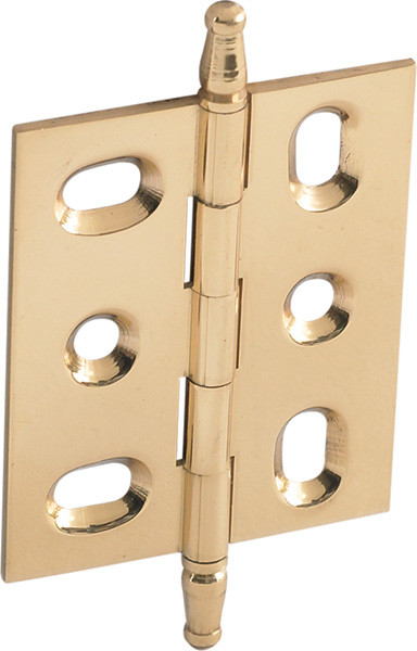 Elite Decorative Butt Hinge, mortised, with minaret finial, brass, 50x40mm, polished brass