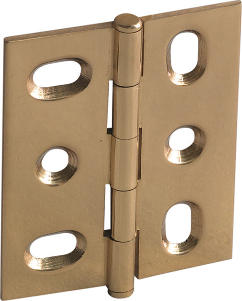 Elite Decorative Butt Hinge, mortised, with button cap, Choose Colors, 50x40mm, polished brass