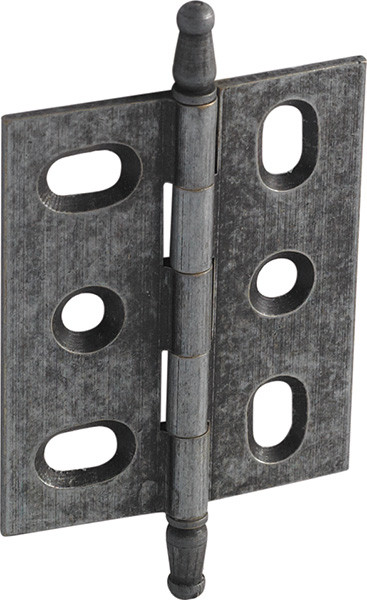 Elite Decorative Butt Hinge, mortised, with minaret finial, brass, 50x40mm, pewter