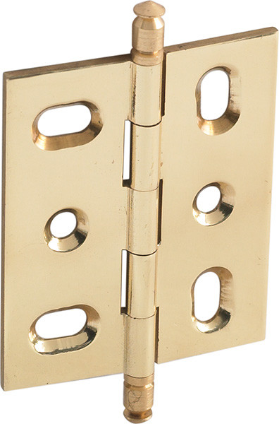 Butt Hinge, mortised, with finial, brass, 40x50mm, polished brass