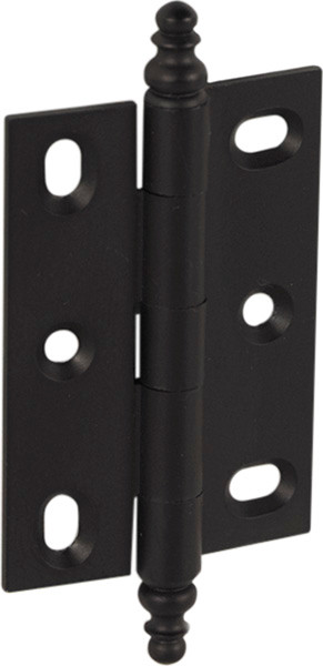 Elite Decorative Butt Hinge, mortised, large, with minaret finial, brass, 63x45mm, black