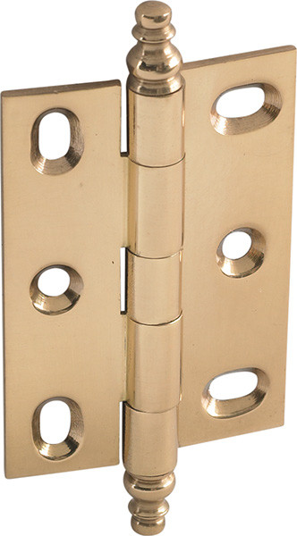 Elite Decorative Butt Hinge, mortised, large, with minaret finial, brass, 63x45mm, polished brass
