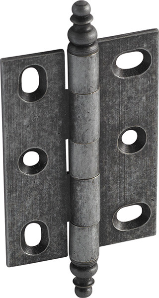 Elite Decorative Butt Hinge, mortised, large, with minaret finial, brass, 63x45mm, pewter