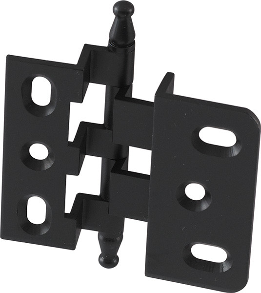 Elite Decorative Butt Hinge, 3/8" off-set, with minaret finial, brass, 50x60mm, black