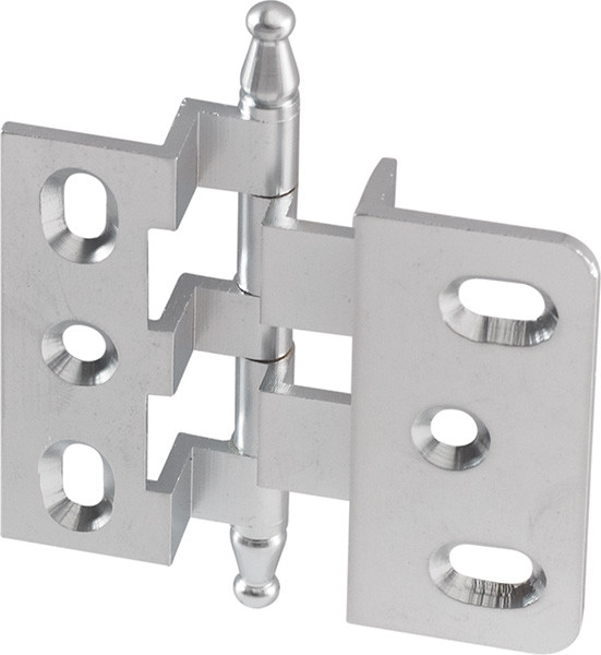 Elite Decorative Butt Hinge, 3/8" off-set, with minaret finial, brass, 50x60mm, satin chrome