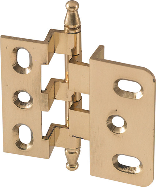 Elite Decorative Butt Hinge, 3/8" off-set, with minaret finial, brass, 50x60mm, polished brass