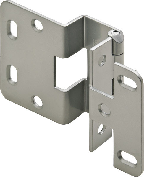 Hinge, 5-K, overlay, 3/4" door, steel, powder-coated chrome
