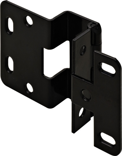 Hinge, 5-K, overlay, 3/4" door, steel, powder-coated black