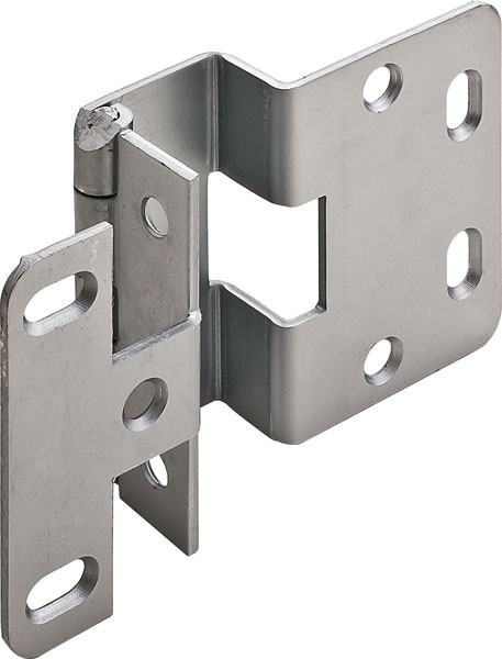 Hinge, 5-K, overlay, 3/4" door, steel, dull chrome plated