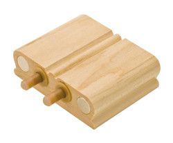 Soft Block door stop for double doors, maple with clear coat, 52mm x 70mm