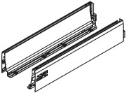 Tandembox 358L Drawer Profile, For 16" Drawer Stainless Steel, Pair
