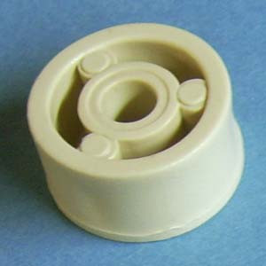 Drawer Slide Spacer (Round) 1/2" x 1", Almond, Pkg of 50