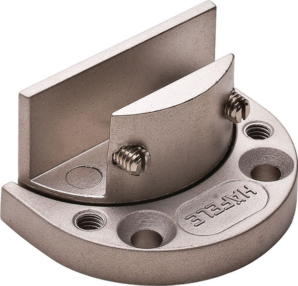 Clarior Glass Door Hinge, zinc, polished nickel