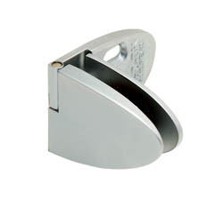 Hinge, inset, glass door, left hand, center, zinc, aluminum