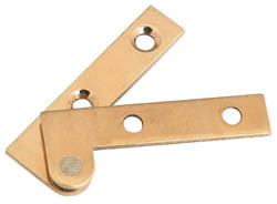 Corner Pivot Hinge, polished brass, 50mm