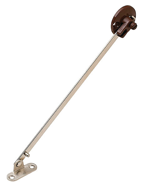 Flap Stay, steel, nickel plated, plastic, brown, 225mm