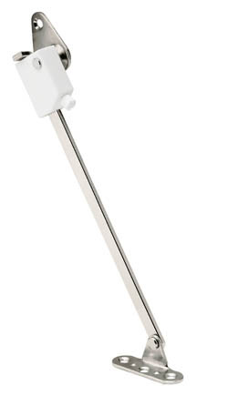Dorana Stop, steel, nickel plated, plastic, white, left hand, 250mm