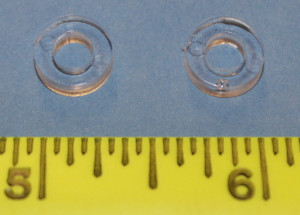 Round Spacer 3/16" ID 3/8" OD 1/8" thick Clear, Pkg of 100