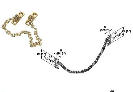 Decorative Safety Door Chain, steel, Brass plated, Choose Length372.36.200 372.35.813