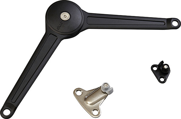 Duo forte lid or flap stay set, black, 37mm edge distance, euro screws
