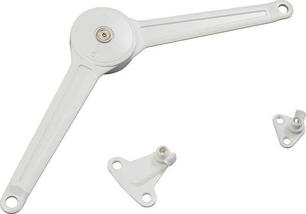 Duo forte lid or flap stay set, white, 37mm edge distance, aluminum doors
