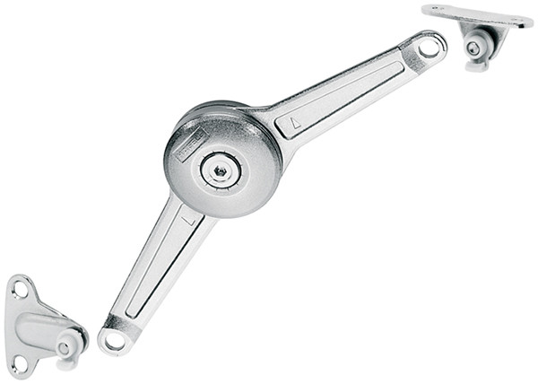 Duo standard lid or flap stay set, nickel, 37mm edge distance, aluminum doors