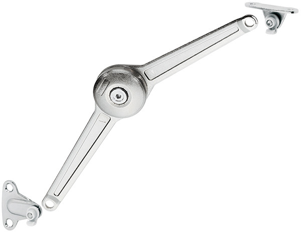 Duo forte lid or flap stay set, nickel, 37mm edge distance, aluminum doors