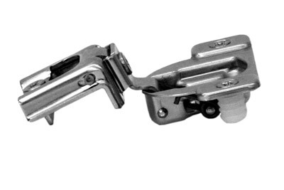 Compact 38C Hinge & Plate, For 1-1/4" Overlay,Wraparound, Screw-On