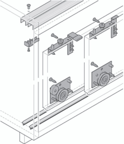 Rolluna fitting set, complete, for 2 doors