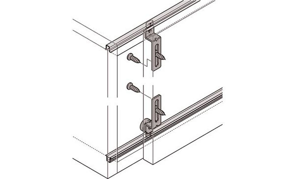 S8 Sliding Door Fitting Set, Vorfront, with cranked running gear