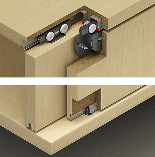 Slido Classic 20 IF C fitting set, for 2 doors, with clip-in stopper