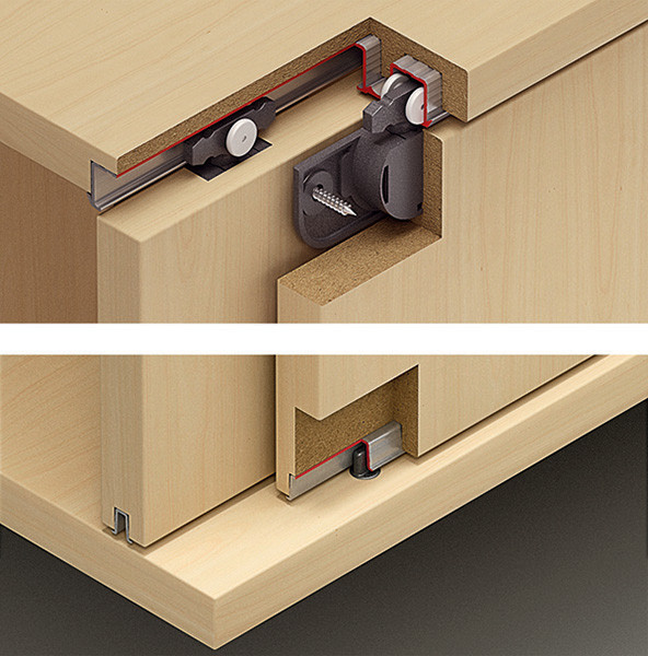 Slido Classic 12 IF C Fitting Set, for 2 doors, with clip-in stopper