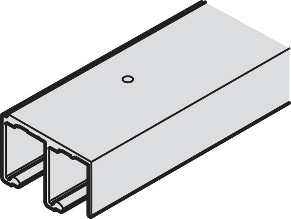 Double Bottom Running Track for EKU Combino L 40 / U 50, aluminum, silver anodized, 2.5 meters
