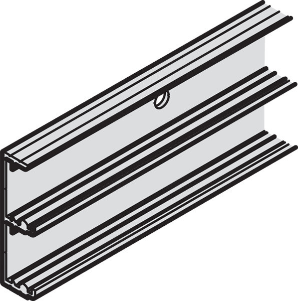 Double Bottom Running Track for EKU Combino L 40/U 50, aluminum, silver anodized, 3.5 meters