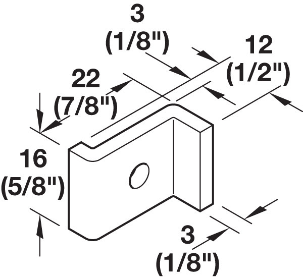 Follower Bracket for EKU Clipo 15, rear door, steel, galvanized