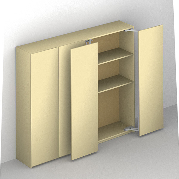 Pegaso Sliding Wood Door Fitting Set, with soft close, minimum cabinet width = 475mm, maximum cabinet height = 2576mm, 44 pounds