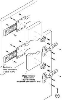 WF Pocket Door Slide, steel, black, 504mm/20"