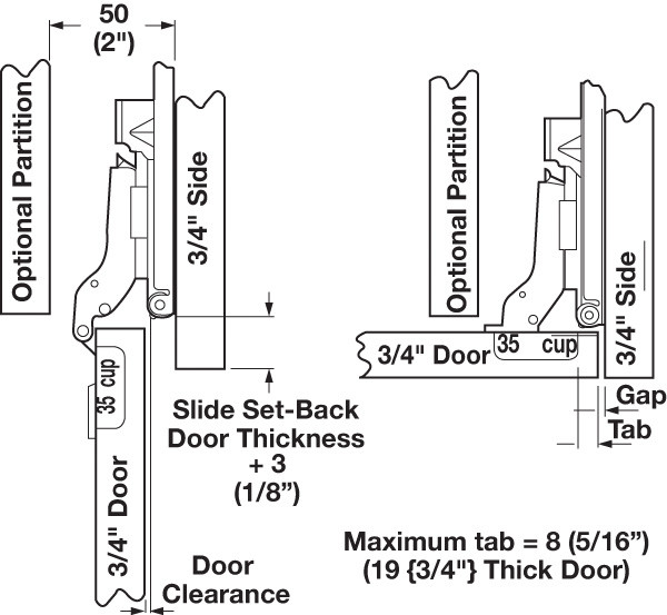 Accuride 4180-0391-XE, 35mm, inlay