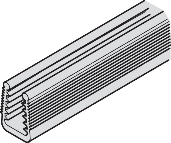 Clip-on Profile, for glass door, plastic, white translucent, 2.5 meters