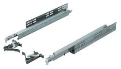Concealed Undermount Slide, Salice Push, full extension, steel, zinc-plated, 66 lbs, 18"