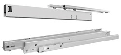 Pull-Out Guide, progressive, full extension, with EZ-close mechanism, top/bottom mounted, silver, 275 lbs