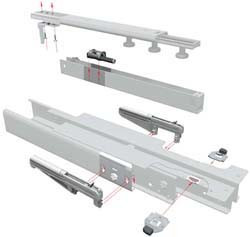 Easy Close for Pull-Out Cabinet Slide, plastic, gray