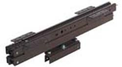 Pull-Out Slide for Display Panels, top mounted, overtravel, steel, epoxy-coated brown, 110 lbs, 500 mm