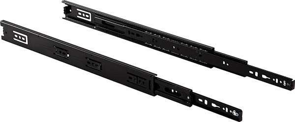 Ball Bearing Slide, Accuride CB3832, full extension, steel, zinc-plated black, 100 lbs, 18"