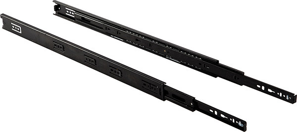 Ball Bearing Slide, Accuride CB3832, full extension, steel, zinc-plated black, 100 lbs, 26"