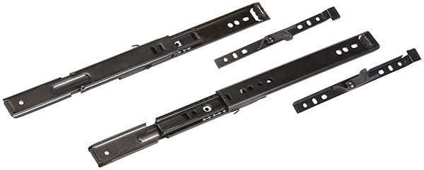 Ball Bearing Slide, Accuride CB2632, full extension, steel, zinc-plated black, 65 lbs, 8"